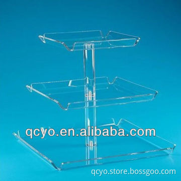3 tiers retangle acrylic cake display cabinet